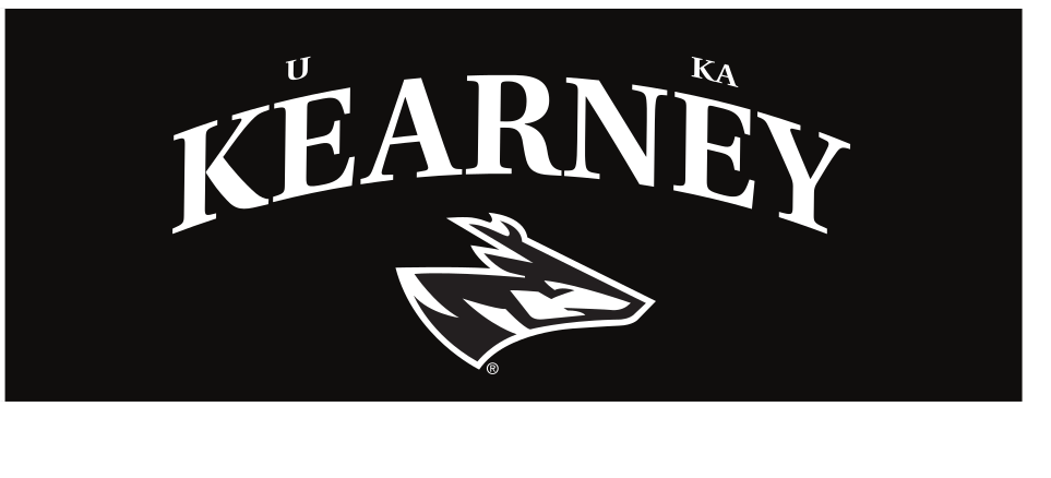 University of Nebraska Kearney lockup, white on black variant, cell 60