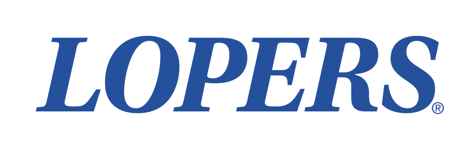 LOPERS wordmark, blue on white variant, cell 89