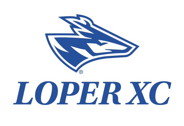 Loper mascot with Loper XC wordmark, standard variant, cell 158
