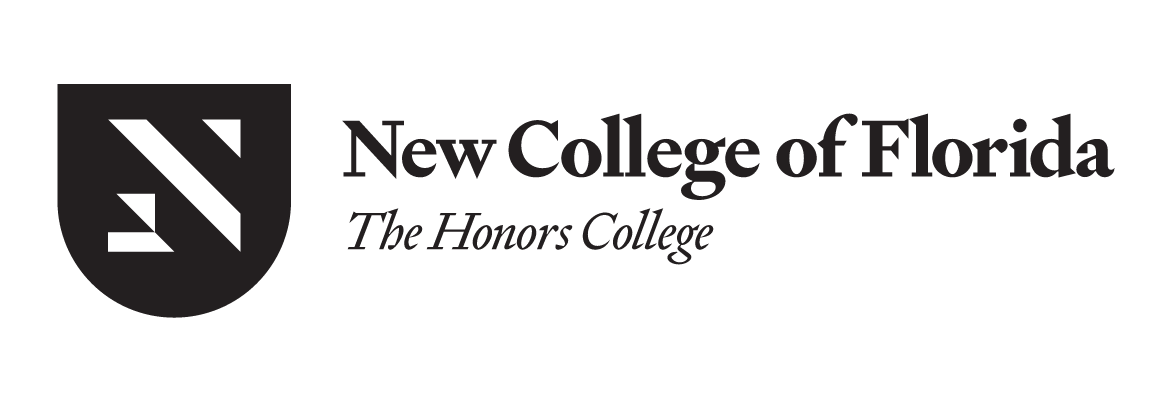 New College of Florida logo, horizontal, black variant, cell 12