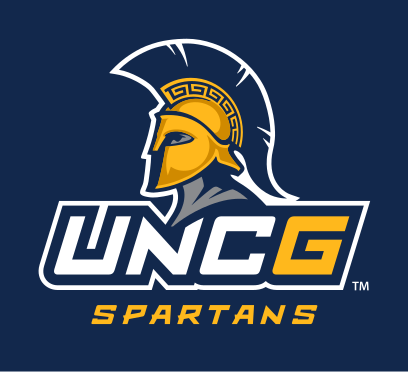 UNCG secondary mark with SPARTANS wordmark, full color on navy variant, cell 7