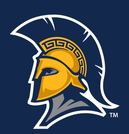 Spartan mascot head, full color on navy variant, cell 12