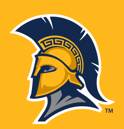 Spartan mascot head, full color on gold variant, cell 13