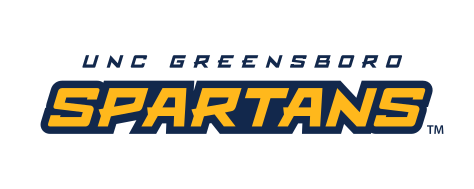UNC GREENSBORO SPARTANS wordmark, navy/gold on white variant, cell 31