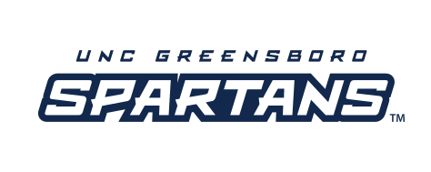 UNC GREENSBORO SPARTANS wordmark, navy/gold on white variant, cell 34