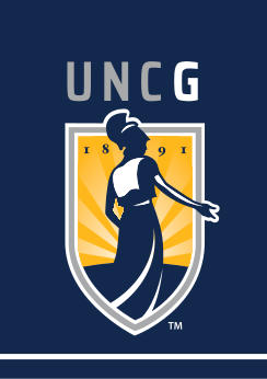 UNCG logo, full color on navy variant, cell 42