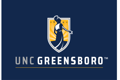 UNC Greensboro logo, full color on navy variant, cell 46