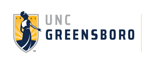 UNC Greensboro horizontal logo, full color variant, cell 49