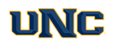 UNC lettermark, blue with gold outline on blue variant, cell 4