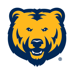 Bear mascot head, gold with blue outline variant, cell 6