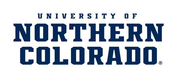 University of Northern Colorado wordmark, blue variant, cell 13