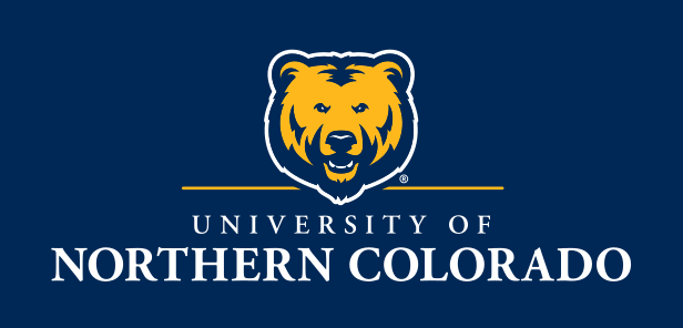 bear head logo with wordmark, centered stacked, color on navy variant, cell 25