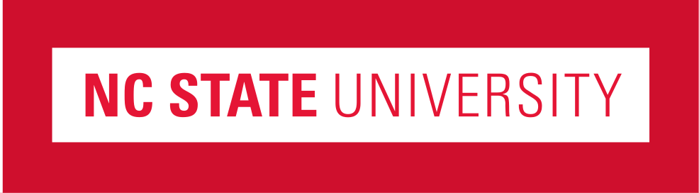 NC State University wordmark, horizontal red/grey on white variant, cell 31