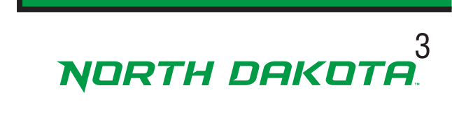 NORTH DAKOTA wordmark, green variant, cell 30