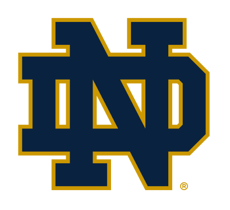 ND Monogram, Irish Blue with Irish Gold outline variant