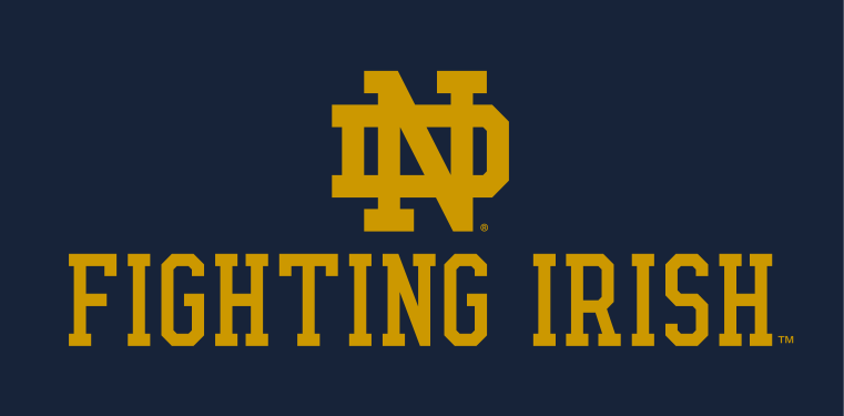 ND Monogram Lock-Up, Irish Gold on Irish Blue variant