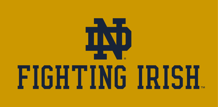 ND Monogram Lock-Up, Irish Blue on Irish Gold variant