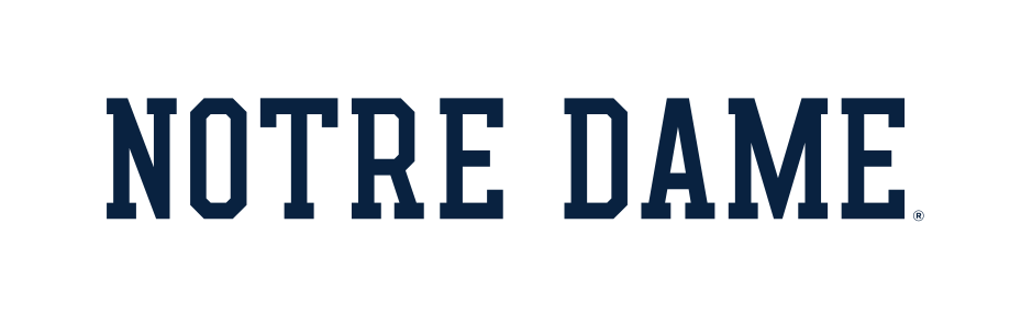 NOTRE DAME wordmark, navy variant