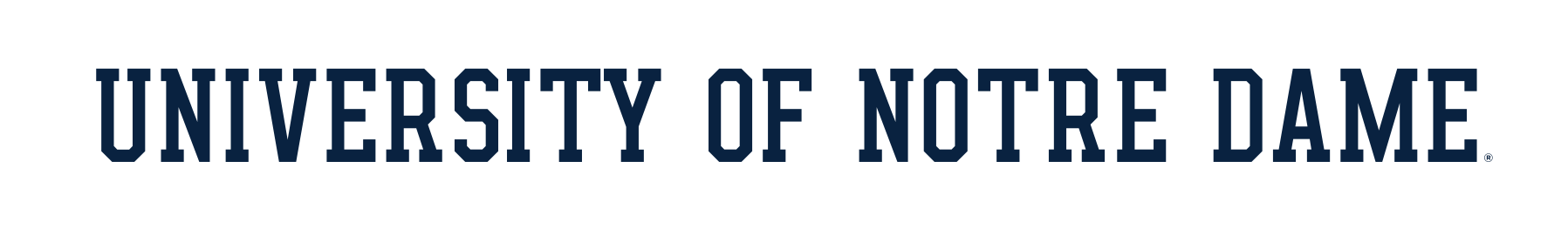 UNIVERSITY OF NOTRE DAME wordmark, navy variant
