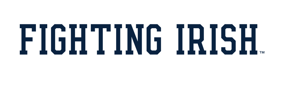 FIGHTING IRISH wordmark, navy variant