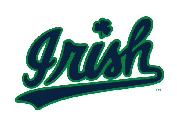 Irish script wordmark, slanted green variant
