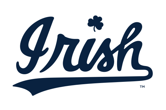 Irish script wordmark, straight blue variant