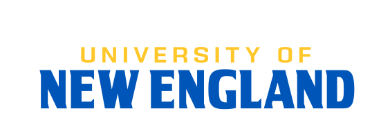 University of New England wordmark, color variant, cell 14