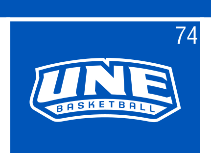 UNE Basketball logo, color on blue, Option 2 variant, cell 74
