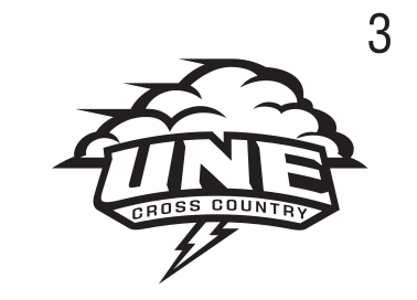 UNE Cross Country logo, black on white, Option 1 variant, cell 34