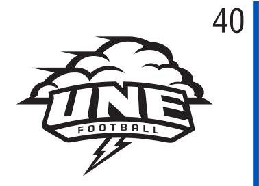UNE Football logo, black on white, Option 1 variant, cell 40