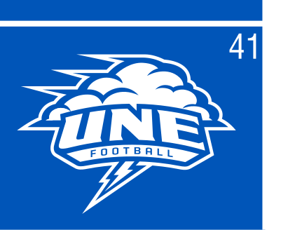 UNE Football logo, color on blue, Option 1 variant, cell 41
