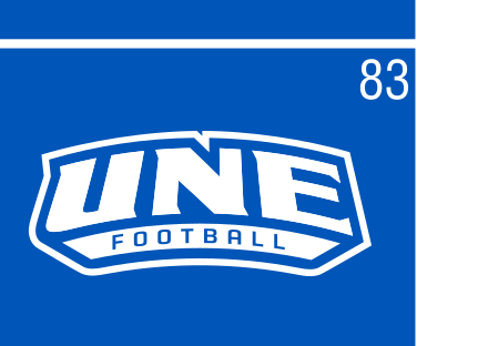 UNE Football logo, color on blue, Option 2 variant, cell 83