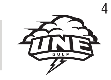 UNE Golf logo, black on white, Option 1 variant, cell 43