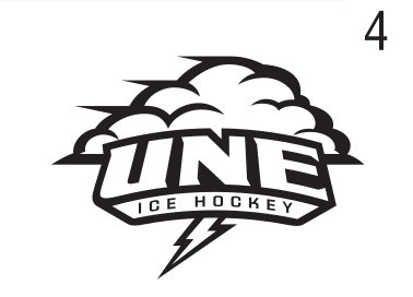 UNE Ice Hockey logo, black on white, Option 1 variant, cell 46