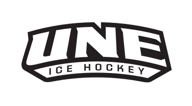 UNE Ice Hockey logo, black on white, Option 2 variant, cell 88