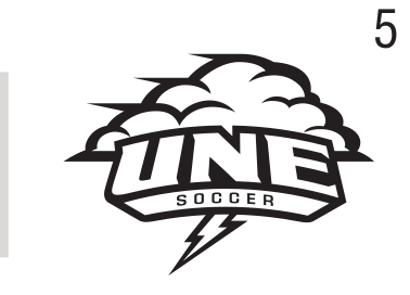 UNE Soccer logo, black on white, Option 1 variant, cell 55