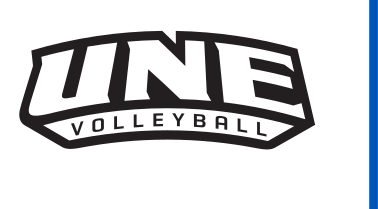 UNE Volleyball logo, black on white, Option 2 variant, cell 106