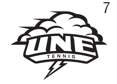 UNE Tennis logo, black on white, Option 1 variant, cell 70