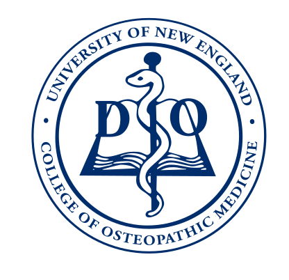 College of Osteopathic Medicine seal, circular, blue variant, cell 140