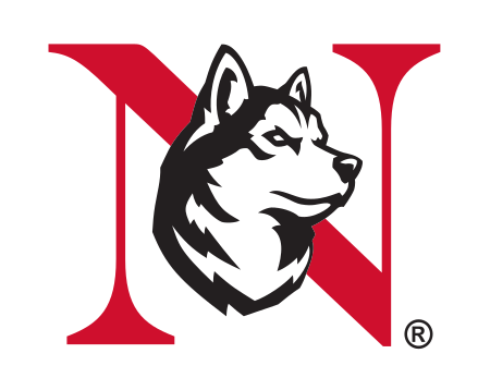 Monogram Lockup with King Husky, red N, black/white husky on white variant, cell 26