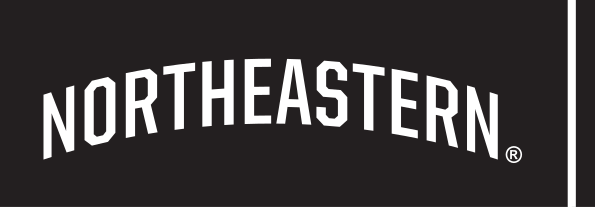 NORTHEASTERN wordmark, white variant, cell 59