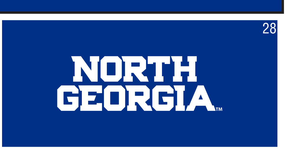 North Georgia wordmark, block, white on blue variant, cell 28