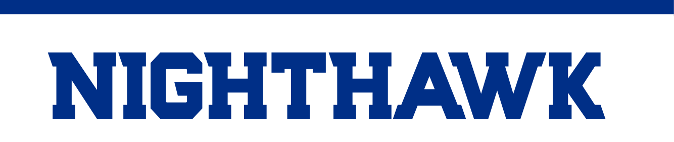 NIGHTHAWK wordmark, blue variant, cell 14