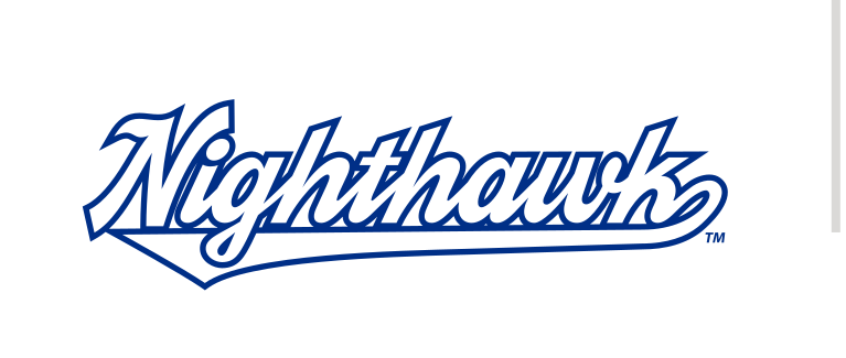Nighthawk script, blue outline with tail variant, cell 40