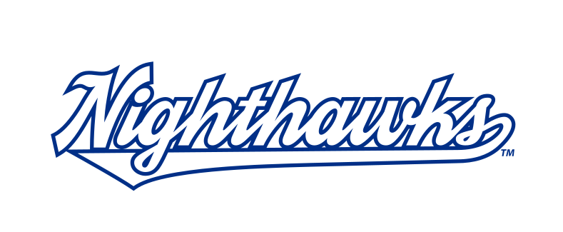 Nighthawks script, blue outline with tail variant, cell 50