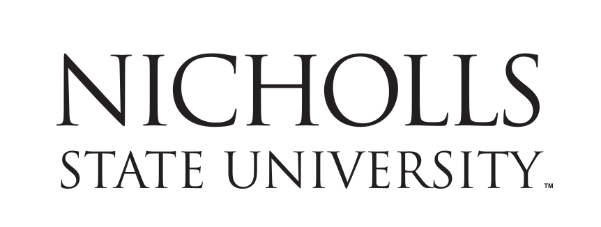 Nicholls State University wordmark, black variant, cell 5