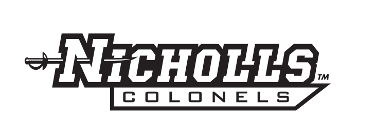 NICHOLLS COLONELS horizontal wordmark, black variant, cell 24