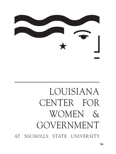 Louisiana Center for Women & Government logo, black variant, cell 28