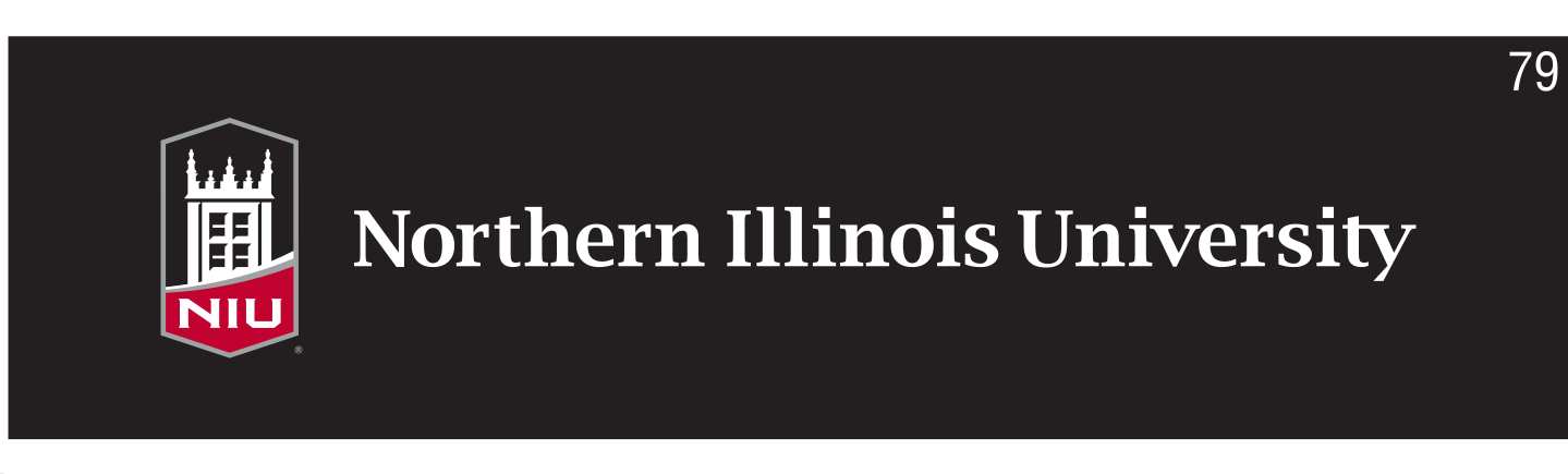 NIU horizontal lockup, color on black variant, cell 79