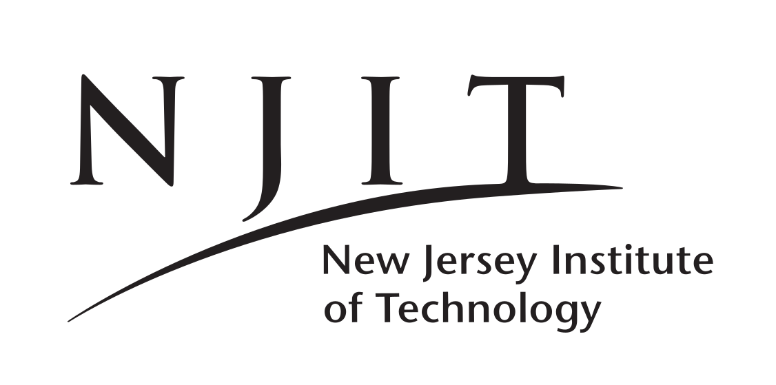 NJIT wordmark with swoosh and stacked full name, black variant, cell 8